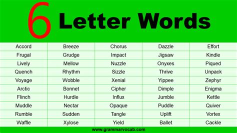 6 letter words with|list of six letter words.